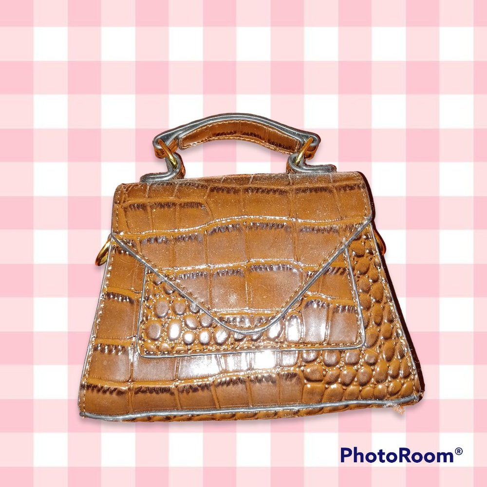 brown mini cross body purse